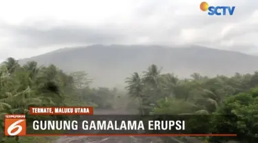 Tiga kelurahan terpapar debu vulkanik akibat erupsi Gunung Gamalama di Ternate, Maluku Utara.