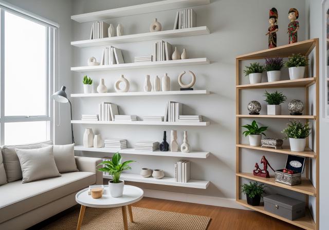 Manfaatkan Dinding dan Sudut Ruangan/Ide Dekor Ruang Tamu Lebaran Minimalis di Rumah Kecil (Sumber: gemini.com)