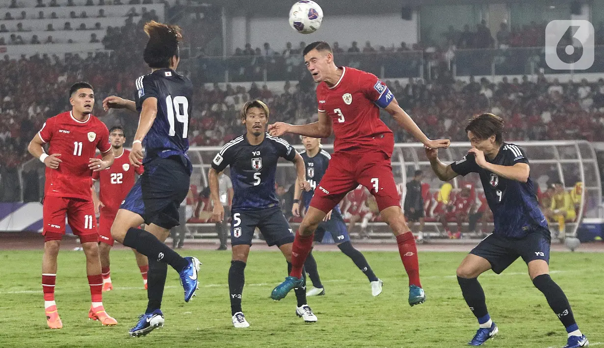 Timnas Indonesia harus mengakui keunggulan Jepang dengan skor 0-4. (Liputan6.com/Angga Yuniar)