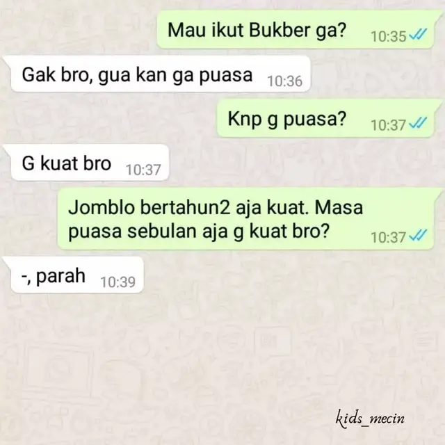 6 Chat Nyeleneh Orang Enggak Puasa di Bulan Ramadhan Ini Bikin Geleng Kepala