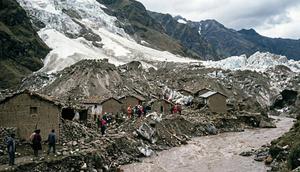 Ilustrasi longsor Peru tahun 1962 (Ilustrasi Gemini AI)