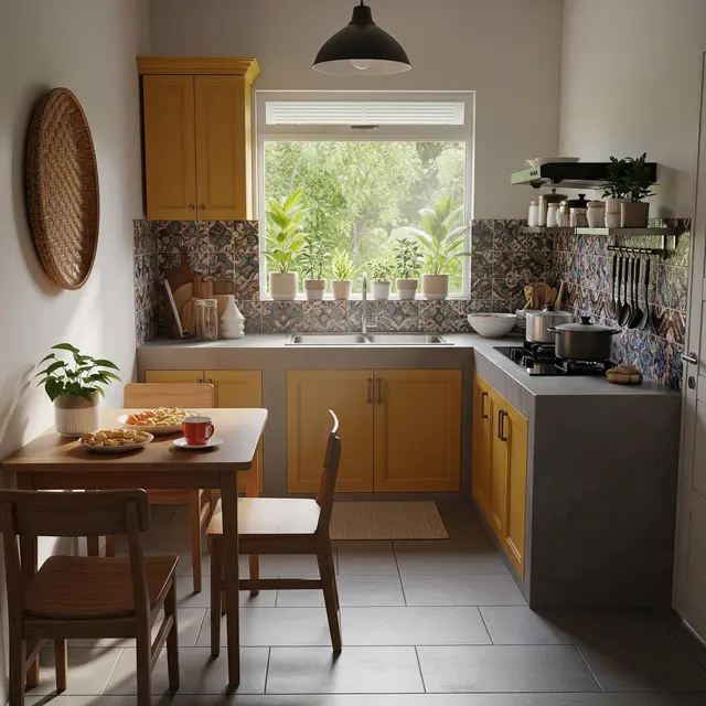 12 Kombinasi Warna Lantai, Kitchen Set, dan Backsplash yang Harmonis