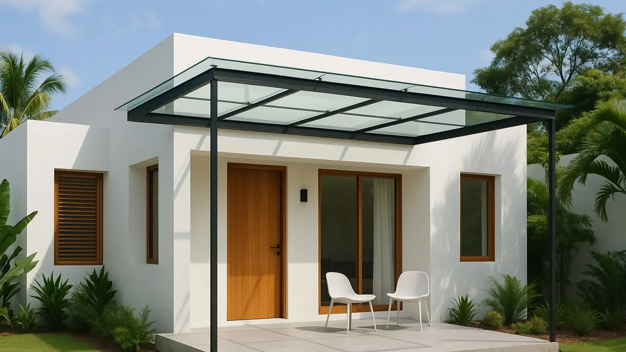 Rumah Tropis Modern dengan Kanopi Kaca (Foto: ChatGPT)