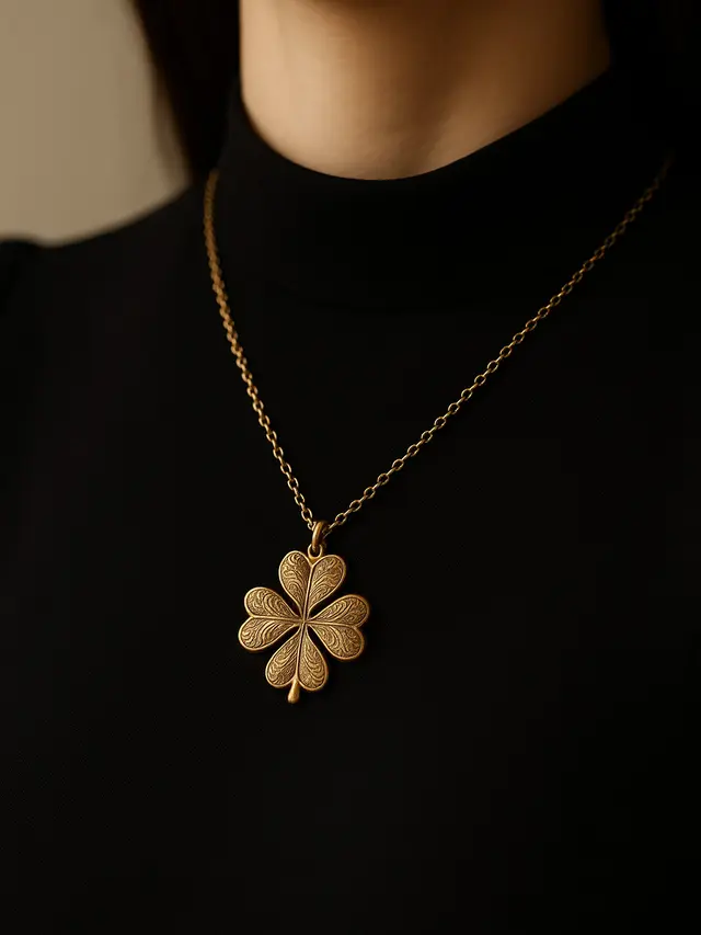 Model Kalung Emas Daun Semanggi