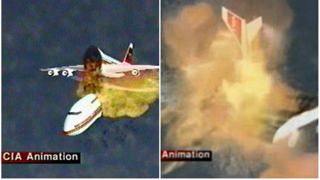 Ilustrasi yang menggambarkan detik-detik meledaknya pesawat TWA 800