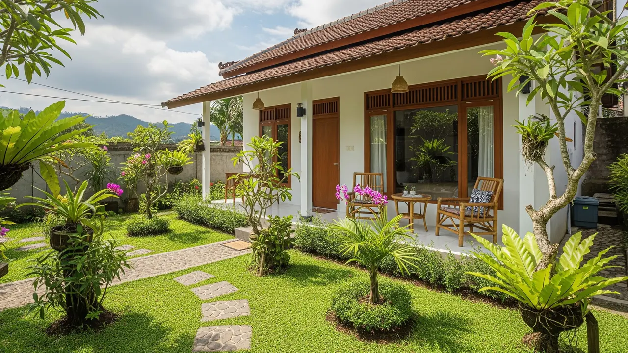 Model Rumah Sederhana View Taman Hijau
