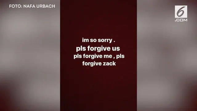 Aktris dan penyanyi Nafa Urbach akhirnya memutuskan untuk bercerai. Nafa meminta maaf atas keputusan yang Ia ambil melalui Instagram.