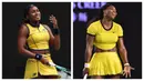 Ekspresi kecewa dari petenis Amerika Serikat, Coco Gauff (kiri) dan Serena Williams setelah gagal menambah poin di turnamen Australia Open. (Foto Kolase: AFP/Martin Keep dan AFP/Paul Crock)