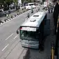 Pemkot JJogja menyediakan layanan bus pengantar dari parkiran ke Malioboro (Liputan6.com / Fathi Mahmud)