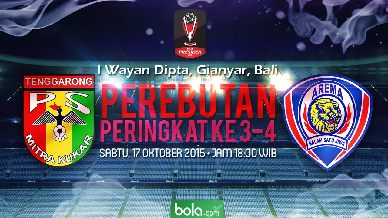 Perebutan Peringkat ke 3-4 Piala Presiden 2015: Mitra Kukar vs Arema Cronus (Bola.com/Samsul Hadi)