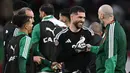 Kiper Aljazira, Luca Zidane merayakan kemenangan atas Sudan dalam laga Grup E Piala Afrika 2025 di Moulay Hassan Stadium, Rabat, Markoko, Rabu (24/12/2025) malam WIB. (AFP/Gabriel Bouys)