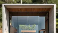 Desain Rumah Minimalis 6x12 Tampak Depan Futuristik (Liputan6.com/MetaAi)