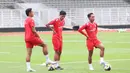 Pertandingan tersebut akan digelar di Stadion Utama Gelora Bung Karno (SUGBK), Jakarta, pada Senin 30 Maret 2026. Tampak dalam foto, para pemain Timnas Indonesia saat sesi latihan untuk FIFA Series 2026 Stadion Madya, Kompleks Gelora Bung Karno, Senayan, Jakarta, Minggu (29/3/2026). (Bola.com/M Iqbal Ichsan)