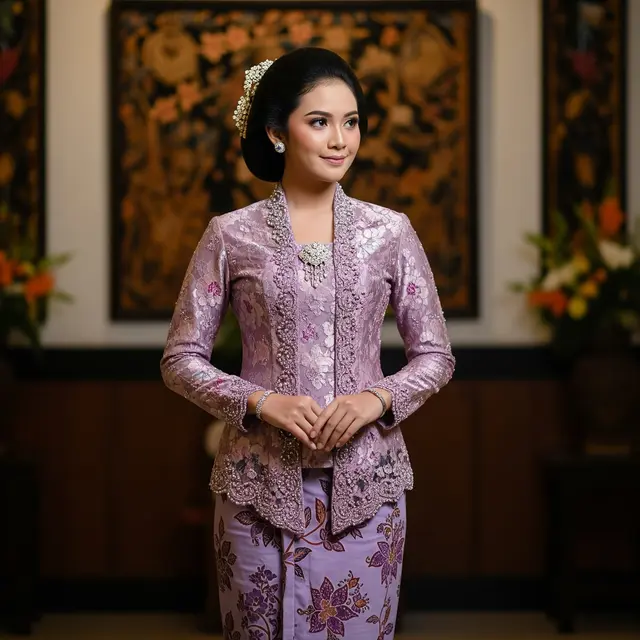 Padu Padan Warna Atasan Brokat Bawahan Batik