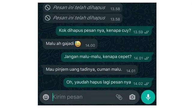 5 Chat Dihapus Ini Bikin Penasaran, Ujungnya Malah Bikin Kesal