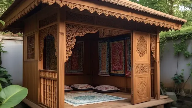 Saung Minimalis Kayu Terbuka