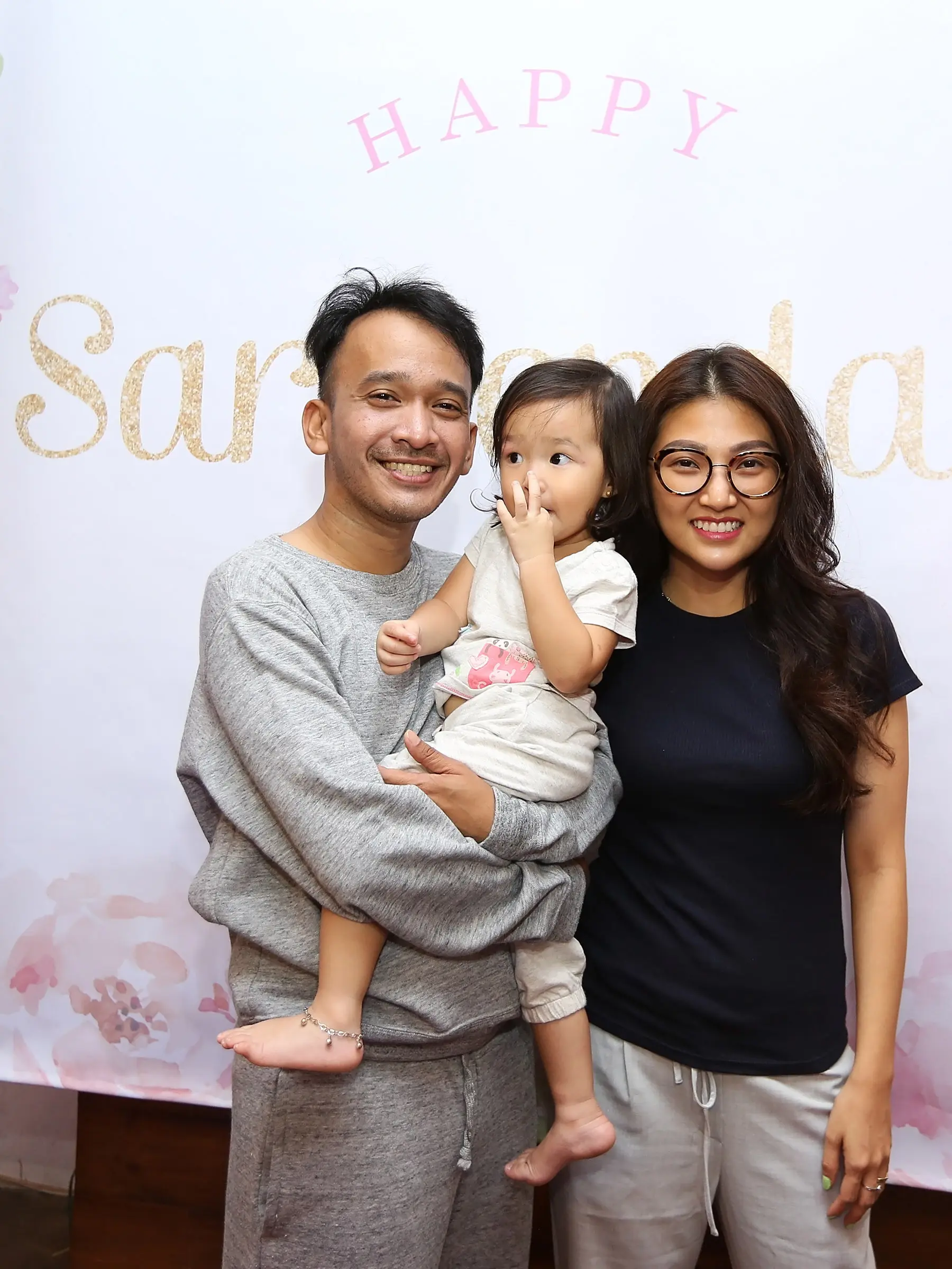 Ruben Onsu, Thalia, dan Sarwendah (Bambang E. Ros/Bintang.com)