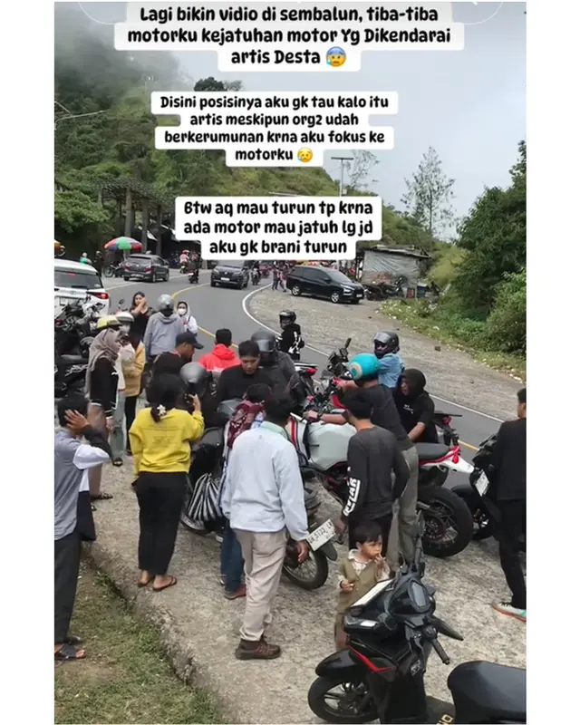 Respons Desta Usai Jatuh dari Motor