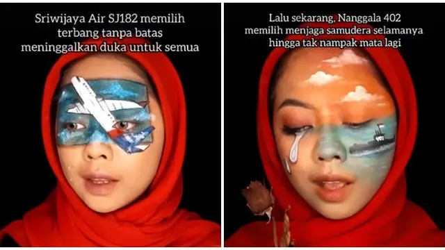 Viral Wanita Ini Lukis Wajah Tentang Indonesia di Awal Tahun 2021, Bikin Pilu