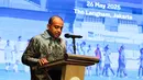Presiden Direktur PT SKF Industrial Indonesia, Satheswaran Mayachandran saat memberikan sambutan dalam acara pendatanganan MoU antara SKF dan PT Freeport Indonesia di Hotel LangHam, Jakarta pada Senin (26/5/2025).