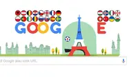 Seperti inilah Google Doodle menjelang Piala Eropa 2016 (Screenshoot).