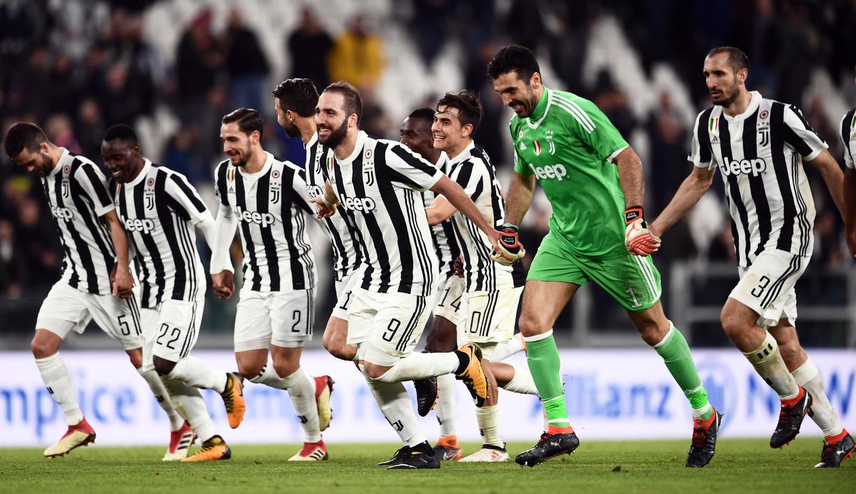 Juventus akan menghadapi lawan berat yakni Real Madrid berdasarkan hasil undian yang dirilis UEFA  di Nyon, Swiss, Jumat (16/3/2018).  (AFP/Marco Bertorello)