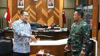 Ketua MPR Bamsoet bertemu Kepala Staf Angkatan Darat (KSAD) Jenderal TNI Andika Perkasa, di Ruang Kerja KSAD, Jakarta, Kamis (19/11/20).
