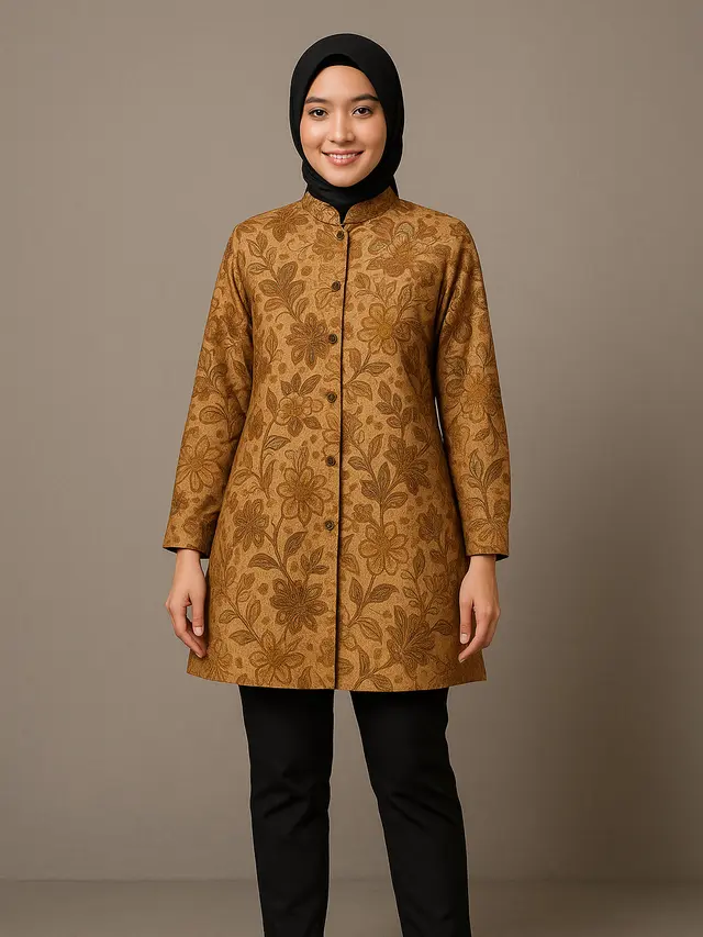 7 Model Baju Batik Kerah Shanghai untuk Kerja Kantoran, Tetap Rapi dan Elegan