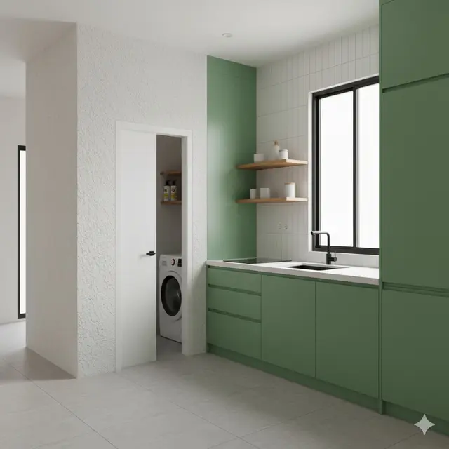 Model Dapur Rumah Kombinasi  Ruang Laundry