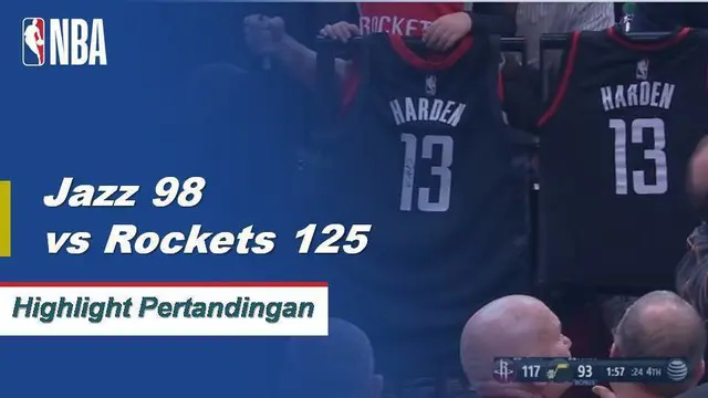 Cuplikan Pertandingan NBA : Rockets 125 vs Jazz 98