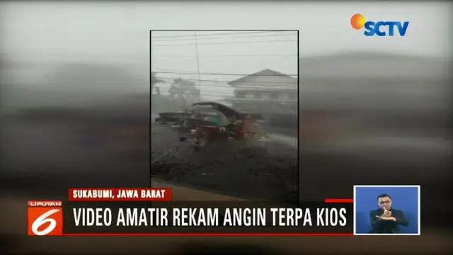 Angin kencang landa Sukabumi, Jawa Barat, BPBD rilis empat kecamatan dinyatakan rusak parah.