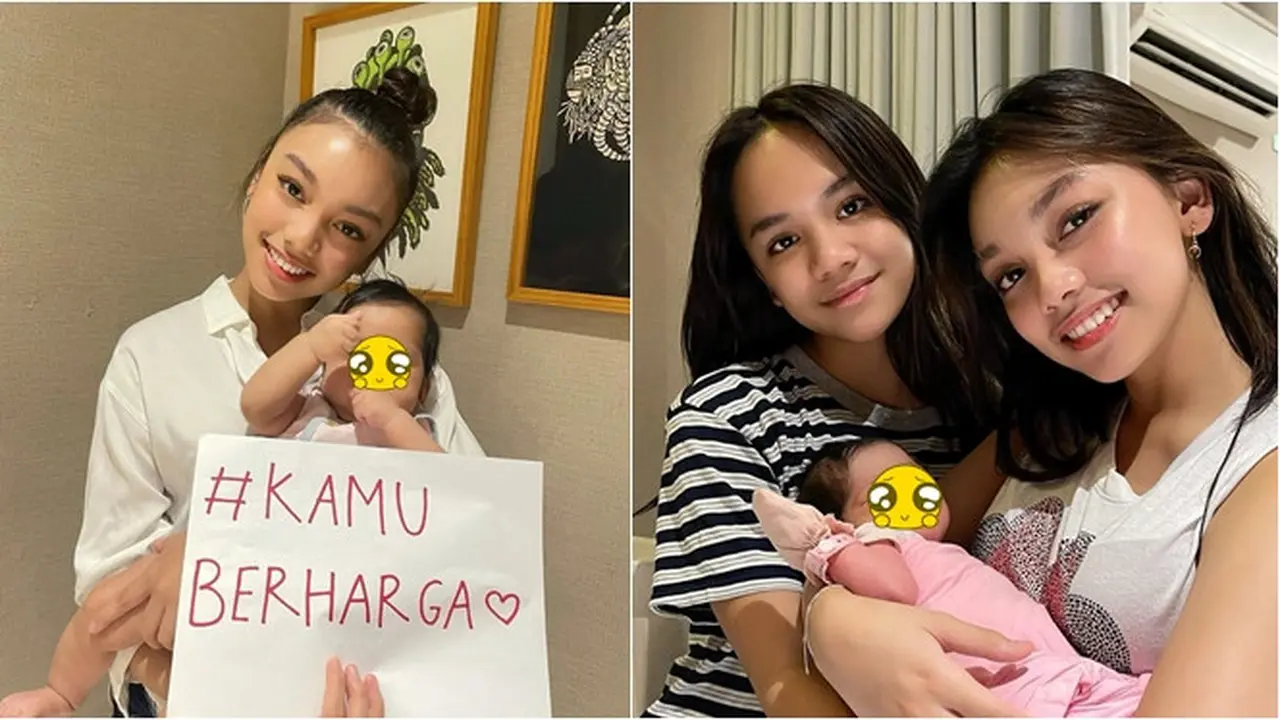 6 Potret Naura Ayu dan Neona Ayu Momong Adik Bungsu, Kompak Banget