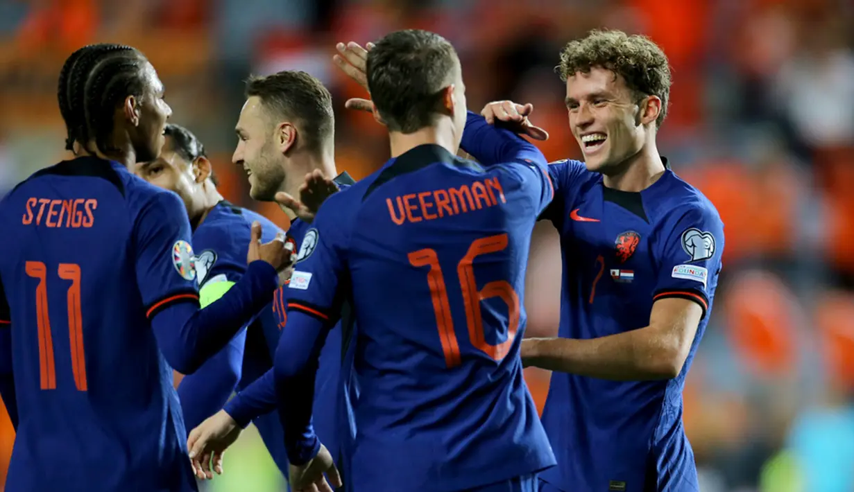 Mereka adalah Mats Wieffer (23’), Teun Koopmeiners (38’), dan Cody Gakpo (81’). (AP Photo/Joao Matos)