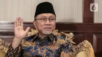 Menteri Perdagangan yang juga Ketua Umum Partai Amanat Nasional (PAN) Zulkifli Hasan saat wawancara khusus dengan Liputan6.com di Jakarta, Sabtu (1/10/2022). (Liputan6.com/Johan Tallo)
