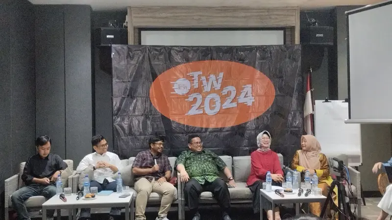 Diskusi publik oleh lembaga survei KedaiKOPI bertajuk OTW 2024 Setahun Jelang Pemilu, Mata Rakyat Tertuju ke KPU dan Bawaslu di Jakarta Pusat, Minggu (19/2/2023).
