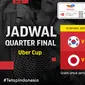 Jadwal Piala Thomas dan Uber Cup 2020 Kamis, (14/10/2021) di Vidio