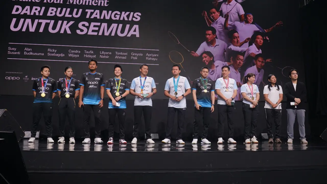 9 Peraih Emas Olimpiade bersama Yayuk Basuki (IOA) dan Patrick Owen (OPPO)