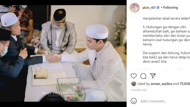 Alvin Faiz (Foto: Instagram/@alvin_411)