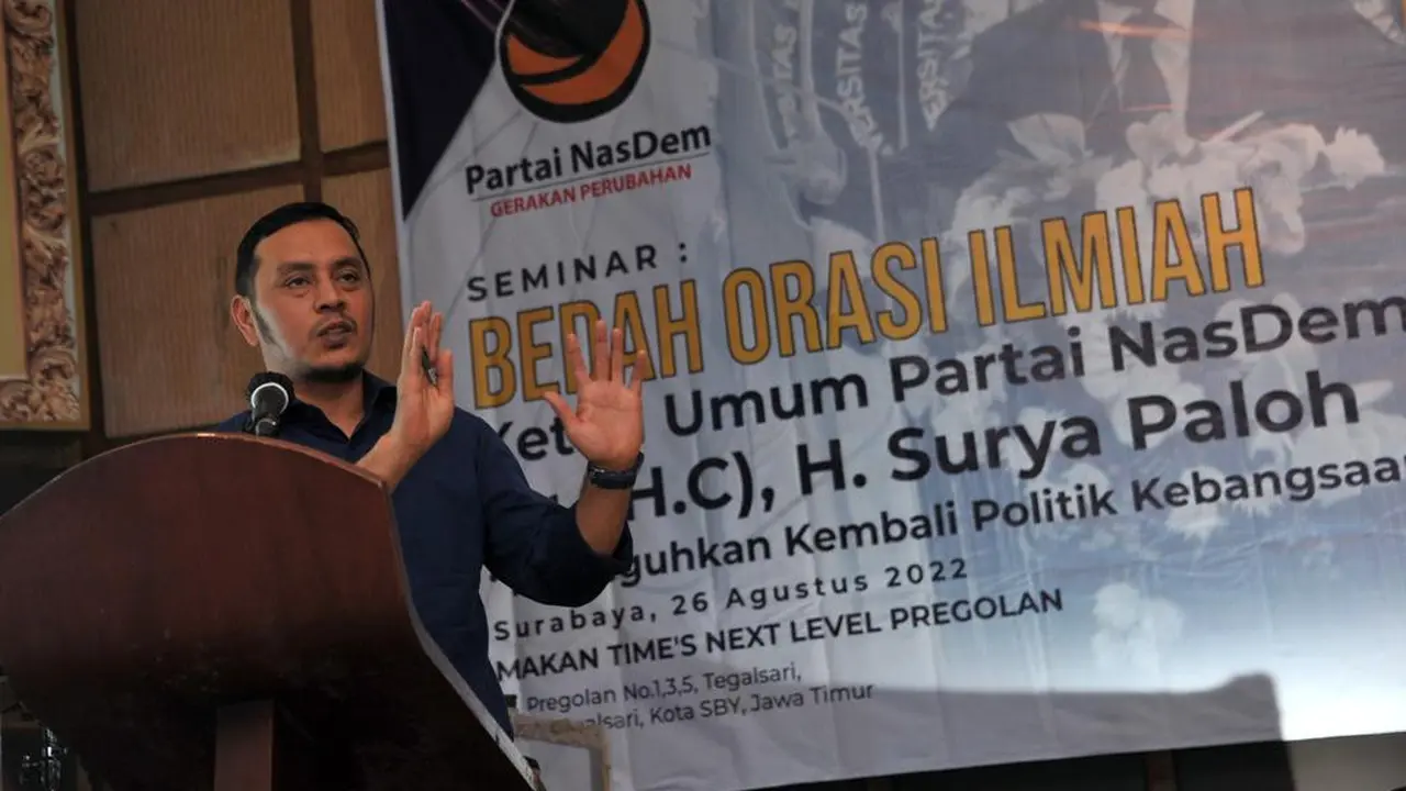 Badan Legislasi (Baleg) DPW Partai Nasdem Jawa Timur Willy Aditya. (Dian Kurniawan/Liputan6.com)