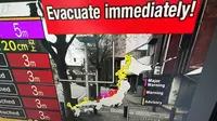 Gelombang setinggi lebih dari satu meter (3,3 kaki) menghantam pantai Kota Wajima di Ishikawa, NHK melaporkan. Dikatakan peringatan gempa lainnya telah dikeluarkan untuk Ishikawa. (Mladen ANTONOV/AFP)