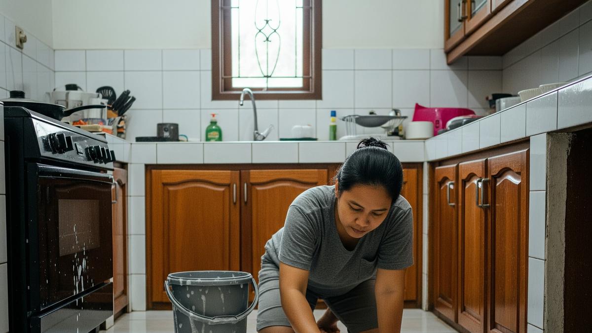 7 Cara Membersihkan Lantai Dapur Berminyak agar Bersih dan Kesat