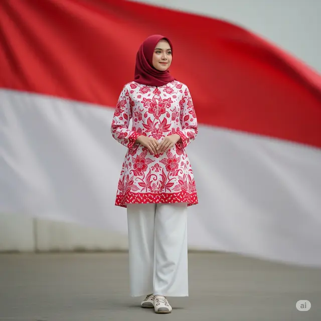 Outfit Lomba 17 Agustus untuk Muslimah.