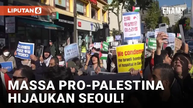 Massa di Seoul Korea Selatan Kembali Adakan Demo Bela Palestina