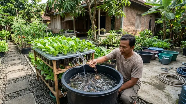 Cara Menanam Sawi Sekaligus Beternak Ikan Lele dalam Satu Kolam