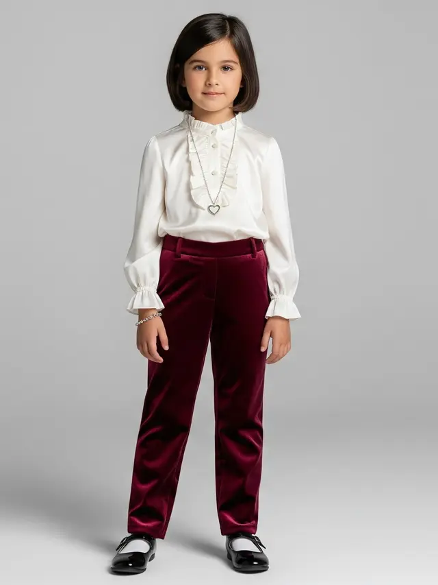 Model Celana Panjang Anak Perempuan yang Lucu dan Elegan Motif Velvet