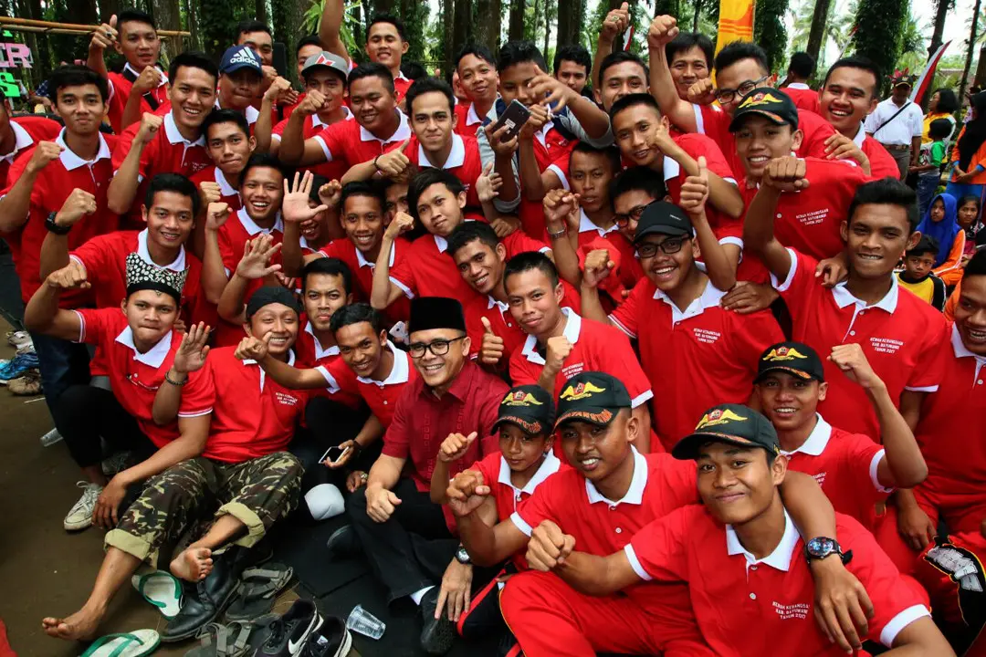 Pemkab Banyuwangi, Jawa Timur, menggelar Kemah Kebangsaan yang berlangsung di Wana Wisata Sumbermanis, Gombengsari, Kecamatan Kalipuro. (Liputan6.com/Dian Kurniawan)