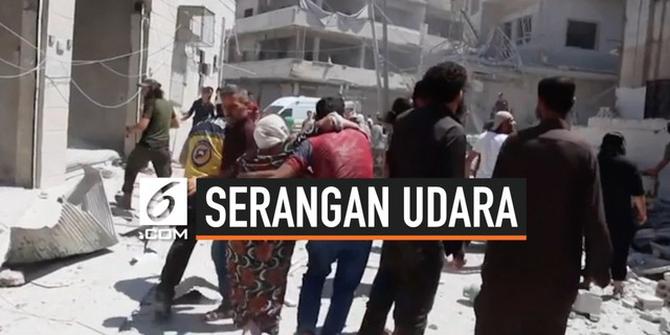 VIDEO: 11 Tewas Dihantam Serangan Udara Suriah