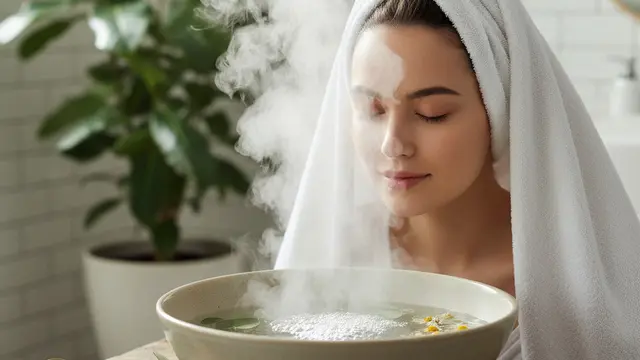 Steam wajah untuk membuka pori-pori