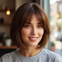 A-Line Bob dengan Poni Layer (Gemini AI)