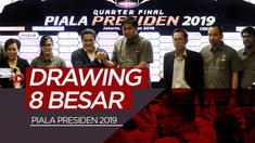 Berita video hasil drawing 8 besar Piala Presiden 2019 yang digelar di ruang konferensi pers SUGBK (Stadion Utama Gelora Bung Karno), Senayan, Jakarta, Selasa (19/3/2019).